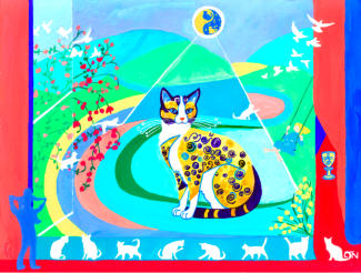 Once regarded as gods, these mysterious and magical creatures maintain a secret autonomy, a mysticism which intrigues… their rhythmic purring and quiet, graceful dignity comforts and heals. They are still sacred companions on The Path...